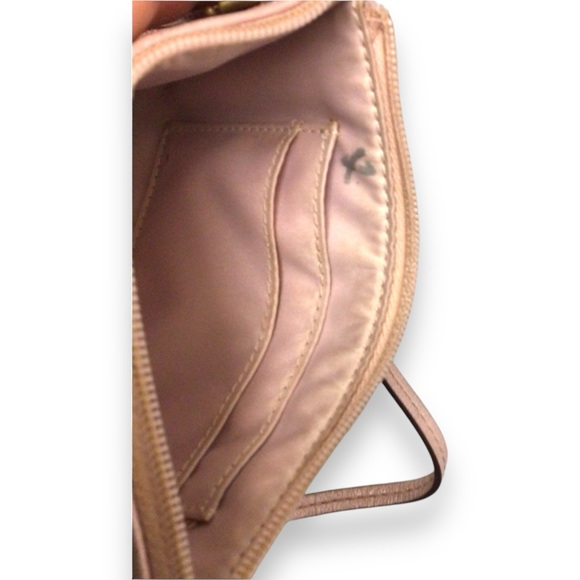 Coach Small Pink Glitter Wristlet Clutch Bag Authentic Rose Gold Sparkle Y2K - Picture 9 of 9